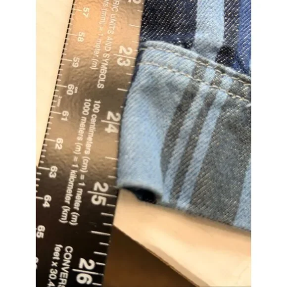 We the Free Free People Women's XS Black Blue Striped Cropped Floral Jeans - Picture 7 of 9